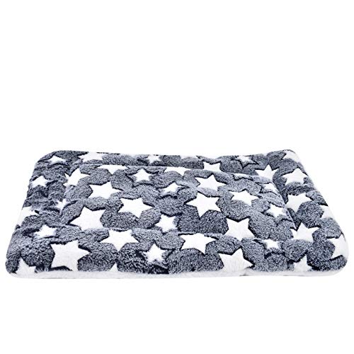 Vejaoo Gemütlich Flanell Fleece Haustiere Softe und Warme Haustiere Bed Für Hunde/Katzen XZ006 (Blue Background & White Stars, 49 * 32 cm) von Vejaoo