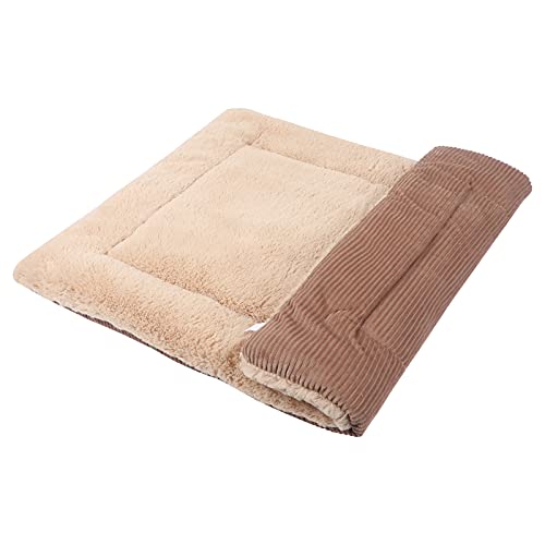 Vejaoo Hundebett Hundematte Weiche und warme Matte Hundekissen für Hunde und Katzen Sofa für Heimtiere XZ014 (Wick Khaki, XL (100X70CM)) von Vejaoo