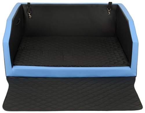 Velinda Autohundebett Reisebett Hundebett für Kofferraum Transportsystem 100x70cm (Farbe: schwarz, blau) von Velinda