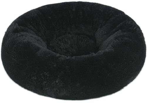 Velinda Hundebett-Donut Hundedonut Katzenbett Hundekissen Katzenkissen Hundenest 60cm (Farbe: schwarz) von Velinda