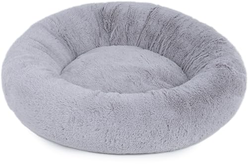 Velinda Hundebett-Donut Hundedonut Katzenbett Hundekissen Katzenkissen Hundenest 75cm (Farbe: grau) von Velinda