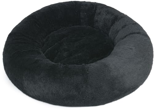 Velinda Hundebett-Donut Hundedonut Katzenbett Hundekissen Katzenkissen Hundenest 75cm (Farbe: schwarz) von Velinda