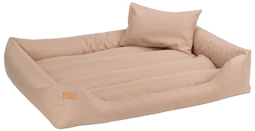 Velinda Hundebett Hundeschlafplatz Hundesofa Hundeliege Hundecouch Tierbett 120x90cm (Farbe: cremefarben) von Velinda