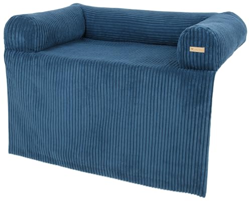 Velinda Hundebett Hundeschlafplatz Hundesofa Hundeliege Schutzmatte für Sofa Sofaschutz (Farbe: dunkelblau (Cord)) von Velinda