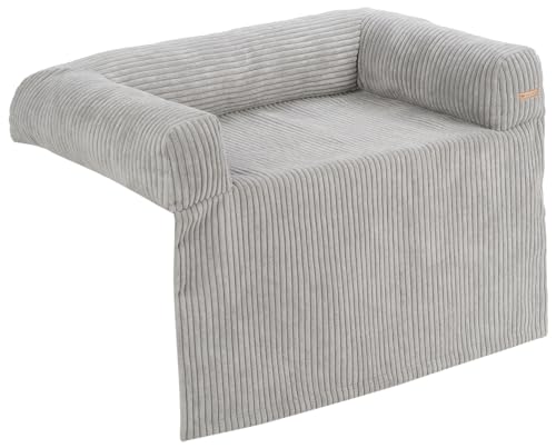 Velinda Hundebett Hundeschlafplatz Hundesofa Hundeliege Schutzmatte für Sofa Sofaschutz (Farbe: grau (Cord)) von Velinda