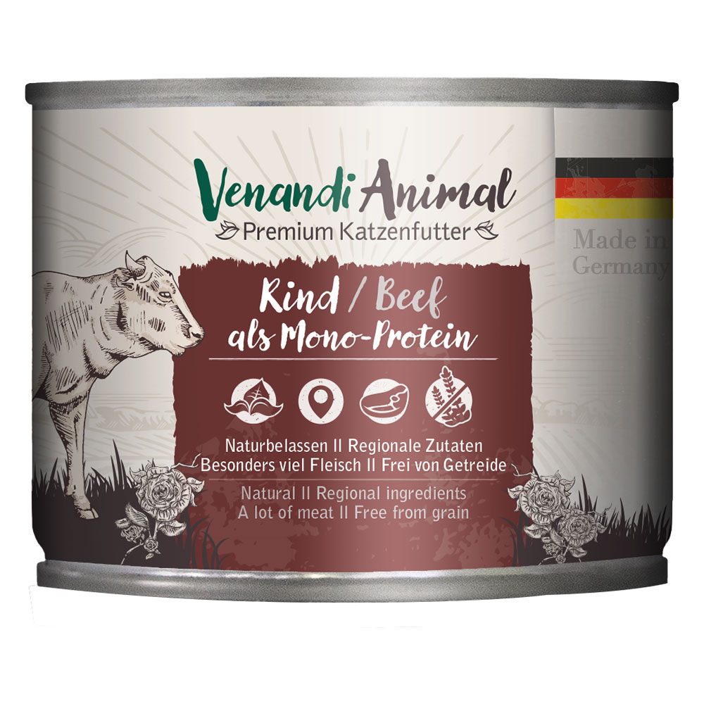Sparpaket Venandi Animal Monoprotein 24 x 200 g - Rind von Venandi Animal
