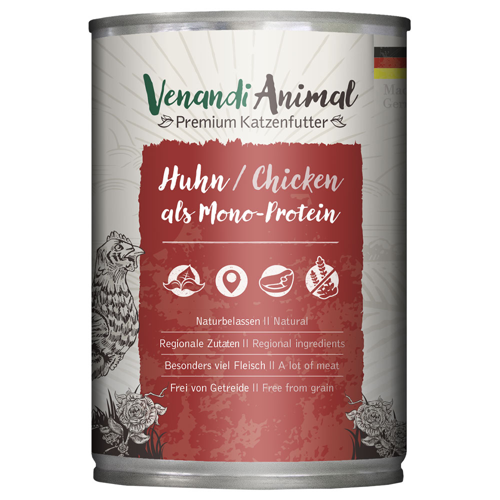 Sparpaket Venandi Animal Monoprotein 24 x 400 g - Huhn von Venandi Animal