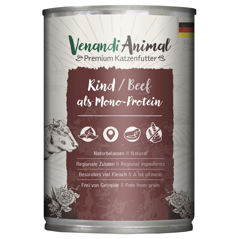 Venandi Animal Monoprotein 6 x 400 g - Rind von Venandi Animal