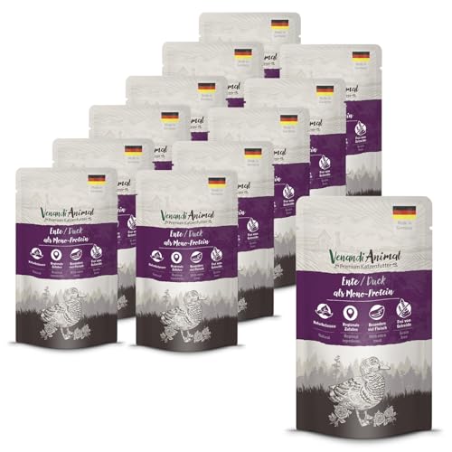 Venandi Animal - Premium Nassfutter für Katzen - Ente als Monoprotein 12er Pack (12 x 125 g), getreidefrei, Monoprotein von VenandiAnimal