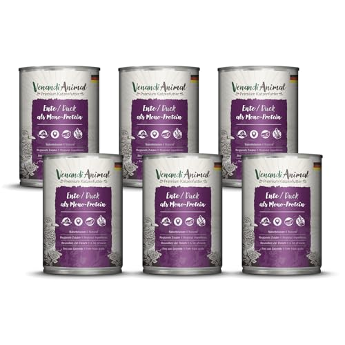 Venandi Animal - Premium Nassfutter für Katzen - Ente als Monoprotein 6er Pack (6 x 400 g), getreidefrei, Monoprotein von VenandiAnimal