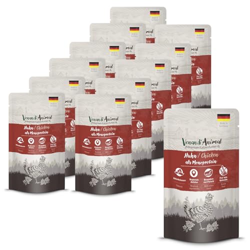 Venandi Animal - Premium Nassfutter für Katzen - Huhn als Monoprotein 12er Pack (12 x 125 g), getreidefrei, Monoprotein von VenandiAnimal