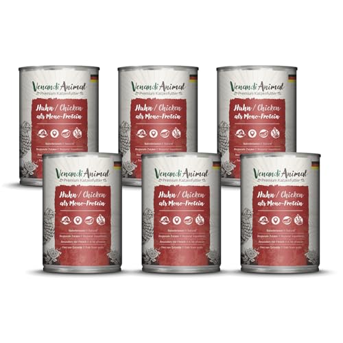 Venandi Animal - Premium Nassfutter für Katzen - Huhn als Monoprotein 6er Pack (6 x 400 g), getreidefrei, Monoprotein von VenandiAnimal