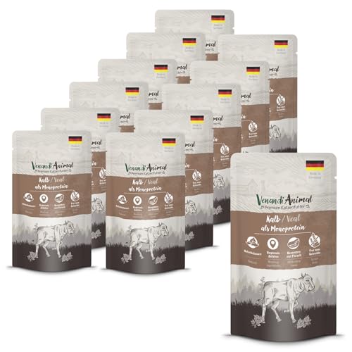 Venandi Animal - Premium Nassfutter für Katzen - Kalb als Monoprotein 12er Pack (12 x 125 g), getreidefrei, Monoprotein von VenandiAnimal