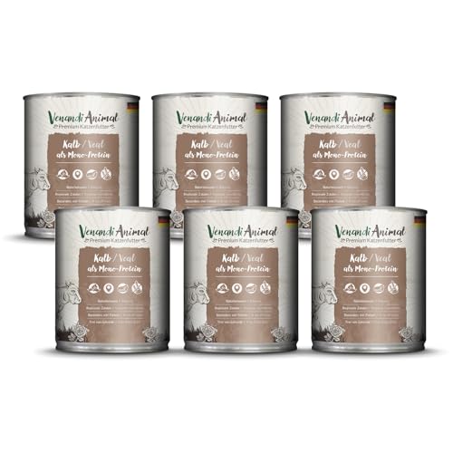 Venandi Animal - Premium Nassfutter für Katzen - Kalb als Monoprotein 6er Pack (6 x 800 g), getreidefrei, Monoprotein von VenandiAnimal