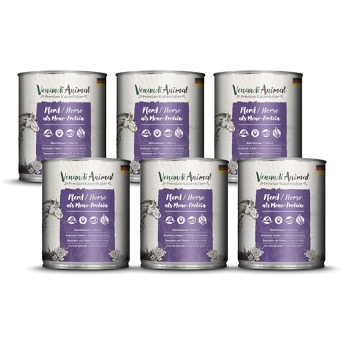 Venandi Animal - Premium Nassfutter für Katzen - Pferd als Monoprotein 6er Pack (6 x 800 g), getreidefrei, Monoprotein von VenandiAnimal