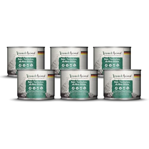 Venandi Animal – Premium Katzenfutter – Pute als Monoprotein Nassfutter, getreidefrei und naturbelassen, 6er Pack (6 x 200g) von VenandiAnimal