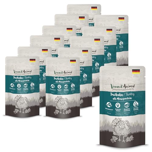 Venandi Animal - Premium Nassfutter für Katzen - Truthahn als Monoprotein 12er Pack (12 x 125 g), getreidefrei, Monoprotein von VenandiAnimal