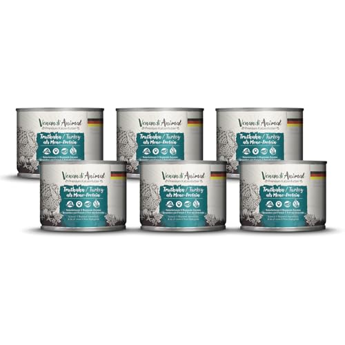 Venandi Animal – Premium Katzenfutter – Truthahn als Monoprotein, Nassfutter, getreidefrei und naturbelassen, 6er Pack (6 x 200g) von VenandiAnimal