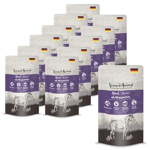 Venandi Animal - Premium Nassfutter für Katzen - Pferd als Monoprotein 12er Pack (12 x 125 g), getreidefrei, Monoprotein von VenandiAnimal