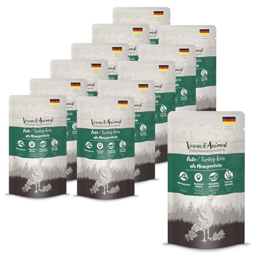 Venandi Animal – Premium Katzenfutter – Pute als Monoprotein Nassfutter, getreidefrei und naturbelassen, 12er Pack (12 x 125g) von VenandiAnimal