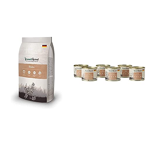 Venandi Animal Premium Trockenfutter für Katzen, Huhn, getreidefrei mit viel frischem Fleisch, 1.5 kg & Premium Nassfutter für Katzen, Probierpaket III, 6 x 200 g, 1.2 kg von VenandiAnimal