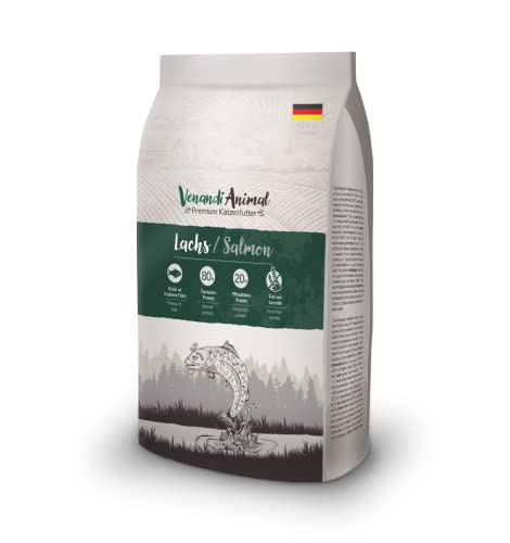 Venandi Animal – Premium Katzenfutter – Lachs, mit viel frischem Fisch, Trockenfutter, getreidefrei 1er Pack (1 x 1,5kg) von VenandiAnimal