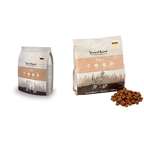 Venandi Animal Premium Trockenfutter für Katzen, Lamm,getreidefrei mit viel frischem Fleisch, 300 g & Premium Trockenfutter für Katzen, Huhn,getreidefrei mit viel frischem Fleisch, 300 g von VenandiAnimal