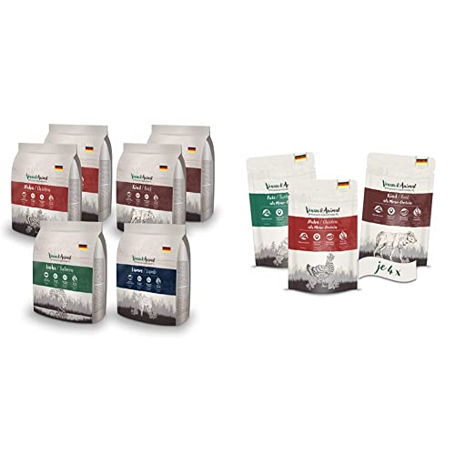 Venandi Animal Premium Trockenfutter für Katzen, Probierpaket 1, 6 x 0.3 kg, Getreidefrei mit Viel Frischem Fleisch und Fisch, 1.8 kg & Premium Nassfutter für Katzen, Probierpaket I, 12 x 125 g von VenandiAnimal