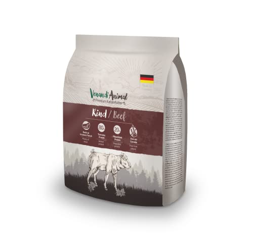 Venandi Animal – Premium Katzenfutter – Rind , mit viel frischem Fleisch, Trockenfutter, getreidefrei 1er Pack (1 x 300g) von VenandiAnimal