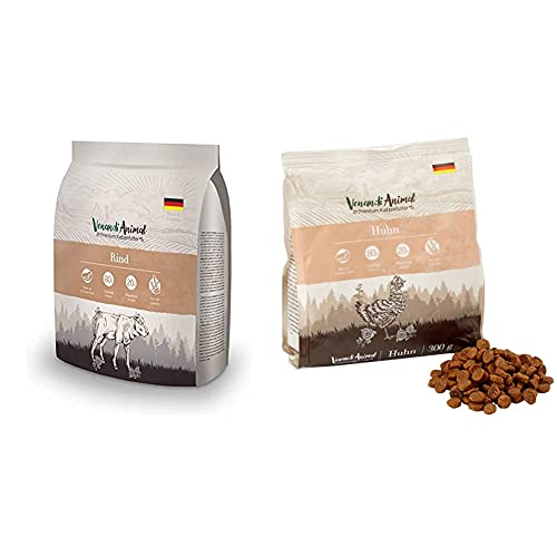 Venandi Animal Premium Trockenfutter für Katzen, Rind,getreidefrei mit viel frischem Fleisch, 300 g & Premium Trockenfutter für Katzen, Huhn,getreidefrei mit viel frischem Fleisch, 300 g von VenandiAnimal