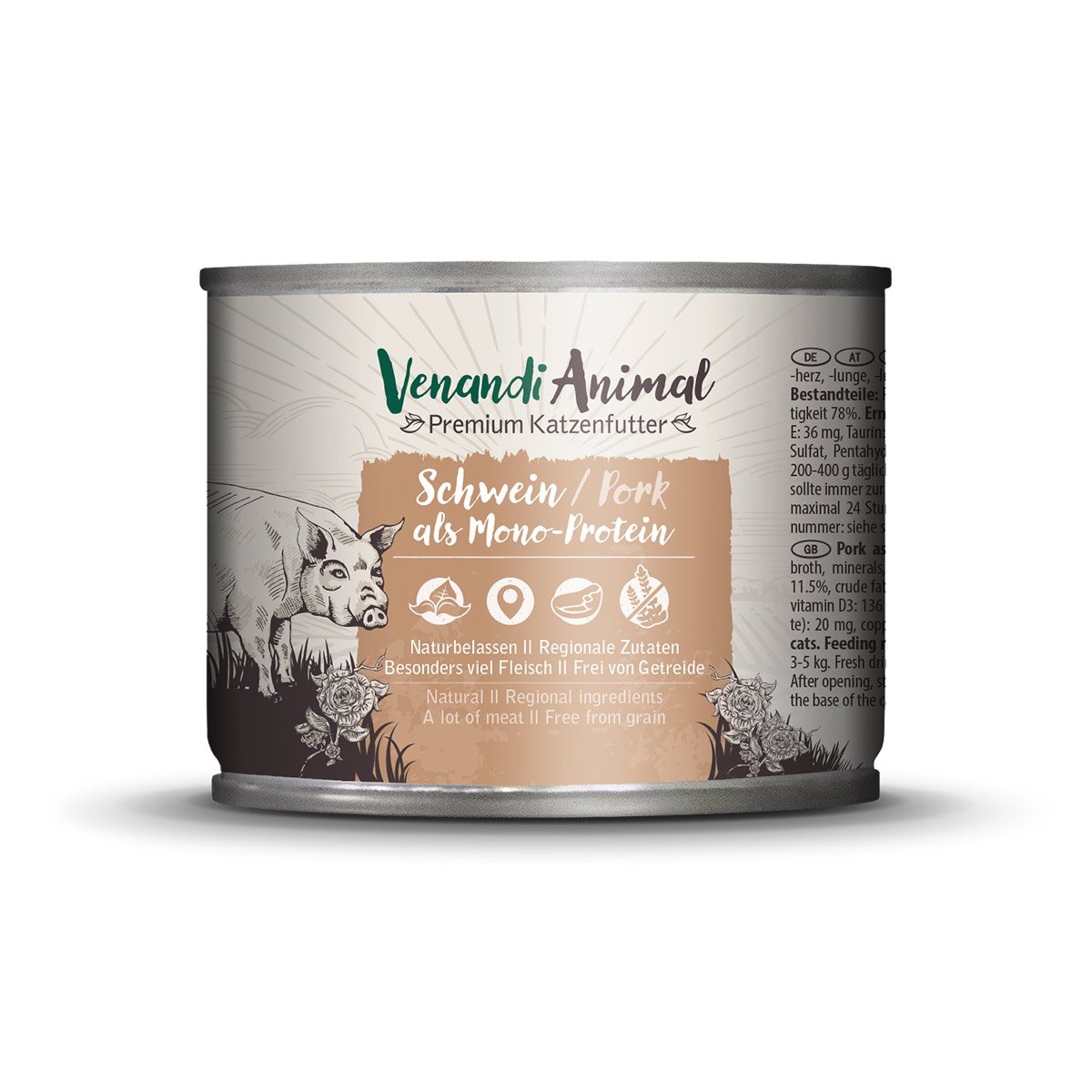 Venandi Animal – Schwein als Monoprotein 24x200g von Venandi Animal