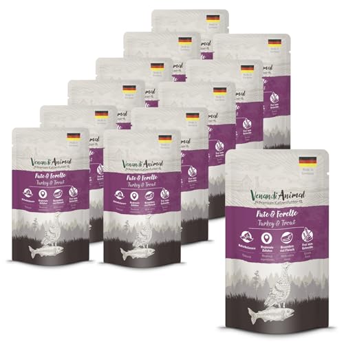 Venandi - Premium Nassfutter für Katzen - Pute und Forelle, 12 x 125g (12er Pack), getreidefrei mit extra viel Fleisch von VenandiAnimal