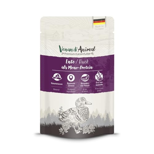 Venandi Animal Nassfutter mit Ente als Monoprotein 12 x 125 g von Venandi