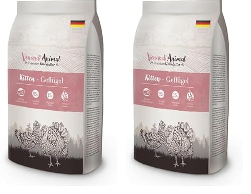 Venandi Animal – Premium Katzenfutter – Kitten – Geflügel, mit viel frischem Fleisch, Trockenfutter, getreidefrei, 2er Pack (1 x 1,5kg) von VenandiAnimal