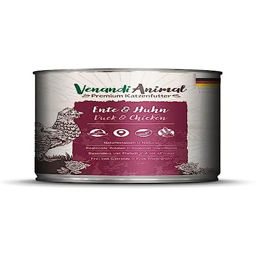 Venandi - Premium Nassfutter für Katzen - Ente Und Huhn, 1 x 800g 1er Pack, Getreidefrei mit Extra Viel Fleisch von VenandiAnimal