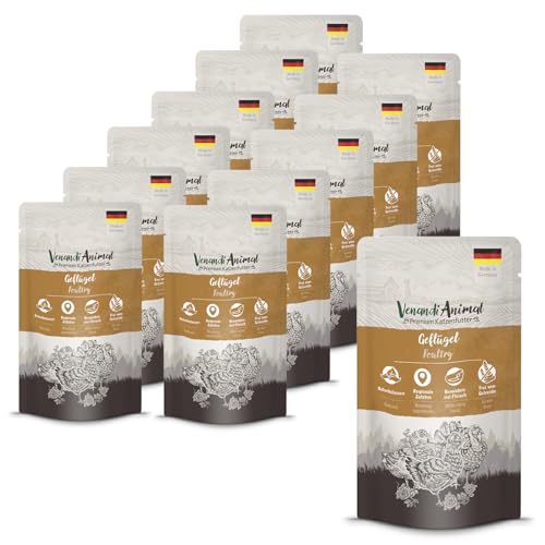 Venandi - Premium Nassfutter für Katzen - Geflügel, 12 x 125g (12er Pack), getreidefrei mit extra viel Fleisch von VenandiAnimal