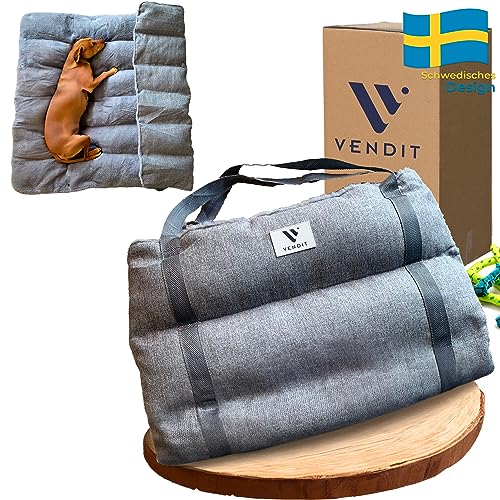 Vendit Orthopädische Hundedecke für unterwegs [Tragbar & Faltbar] Ergonomisches Design | Hundekissen | Hundematte | waschbar, Outdoor, flauschig [New Version 2023] von Vendit