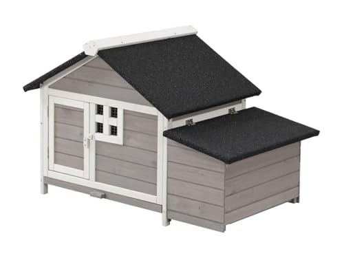 Vente-unique-Hühnerstall aus Holz mit Legenest - für 2 Hühner - 106 x 64 x 71 cm - Weiß und Grau - ANSER Vente-unique-Hühnerstall aus Holz mit Legenest - für 2 Hühner - 106 x 64 x 71 cm - Weiß und Grau - ANSER von Vente-unique
