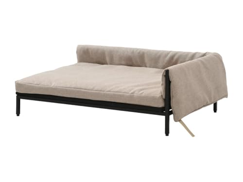 Vente-unique-Tierecksofa - 80 x 58 x 28 cm - Leinen & Metallgestell - Beige - SIPARIA von Vente-unique