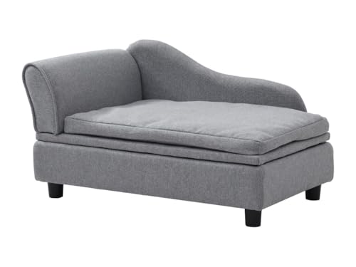 Vente-unique-Tierecksofa mit Stauraum - 76 x 45 x 42 cm - Grau meliert - BARAMITA von Vente-unique