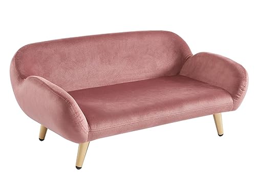 Vente-unique - Tiersofa - 72 x 44 cm - Samt & Metall - Rosa - ZOLIA von Vente-unique