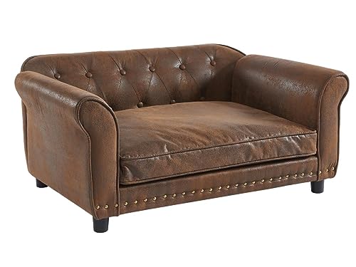 Vente-unique - Tiersofa - 94 x 65 cm - Kunstleder - Braun - GALIAMA von Vente-unique