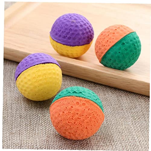 Vepoty Cat Latex Balls Spielzeug 4pcs Haustier Kätzchen Bunte Schaumball Kratzen Interaktiver Teaser -Spiele Für Hundepelpen Kitty von Vepoty