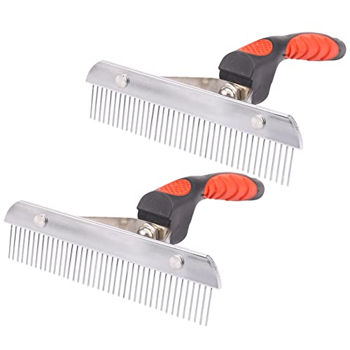 Verasail 2X Pet Comb Extra-Large Rake Comb Grooming Brush Enthaarungswerkzeug Beauty Comb für Große Hunde Golden Retriever Husky von Verasail