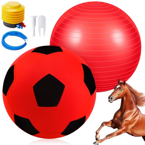 VercanMonth Riesiger Herding Ball mit Kugelabdeckung, 101,6 cm, Anti-Burst, bitte beobachten Sie den Videorekorder zum Aufpumpen, Pferdespielzeug für Pferde, Stall, Unterhaltung, Spielen, Pumpe im von VercanMonth