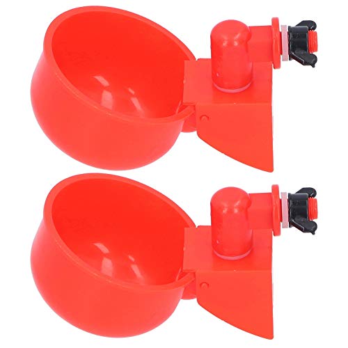 Automatische Bewässerung Cup 2pcs Automatische Huhn Wasser Tasse Rot Kunststoff Trinkschale für Geflügel Taube Vogel von Verdant Touch