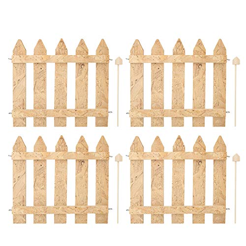 Holzzaun 4 Stück Pflanzzaun Indoor Outdoor DIY Holz Fütterungszaun für Haustier Kaninchen Huhn von Verdant Touch