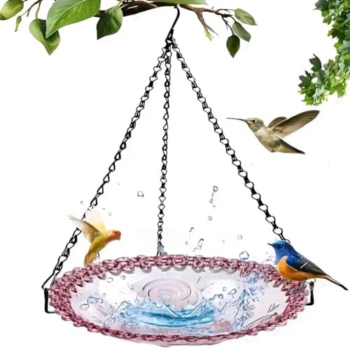 Vereen 2 STÜCKE Outdoor Hängende Vogelfutterstation Gartendekoration Vogelbad Tablett Wassertränke Haustier Futterspender für Haustierbedarf, D von Vereen