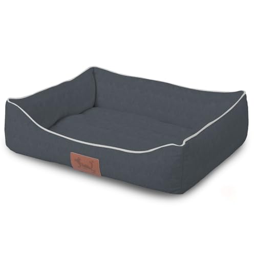 Versapet Hundebett Grosse Hunde, Hundekorb waschbar, mit Anti-Rutsch-Boden PlüSch Hundekorb für Grosse Hunde und Katzen, 74x55x18 cm, Blau von Versapet