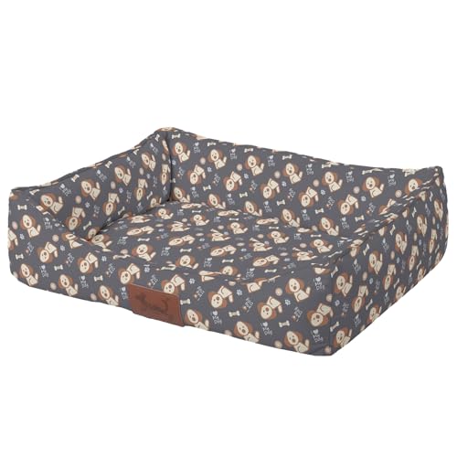 Versapet Hundebett Grosse Hunde, Hundekorb waschbar, mit Anti-Rutsch-Boden PlüSch Hundekorb für Grosse Hunde und Katzen, 88 * 66 * 20 cm, Grau von Versapet